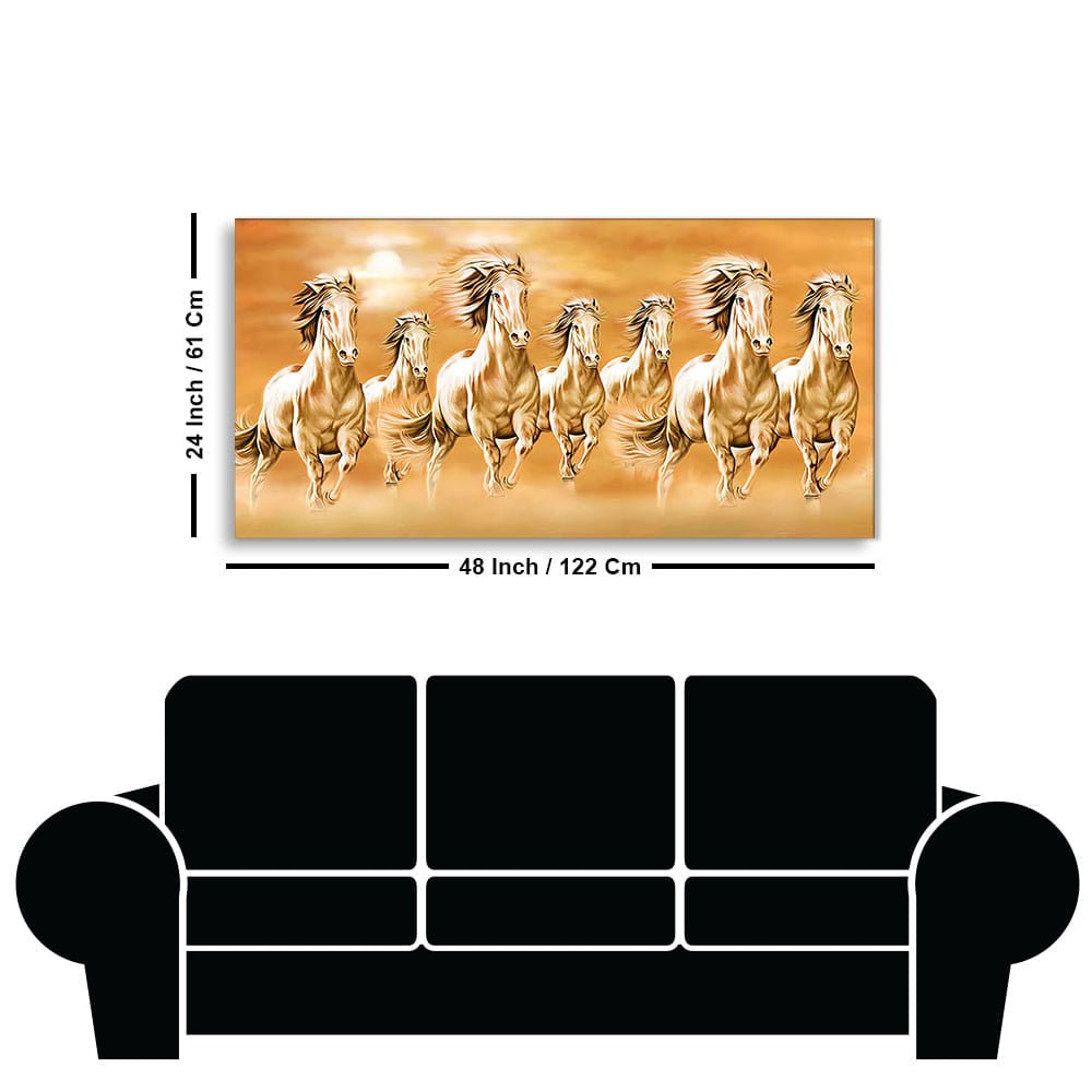 Seven Running Horses – Vastu Canvas Wall Painting | Decor Smart