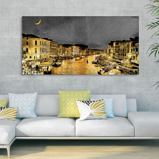 Beautiful Venice City at Night Canvas Wall Painting - Decor Smart