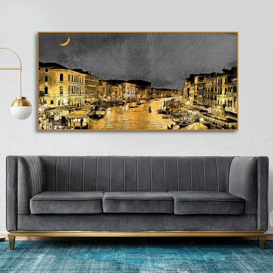 Beautiful Venice City at Night Canvas Wall Painting - Decor Smart