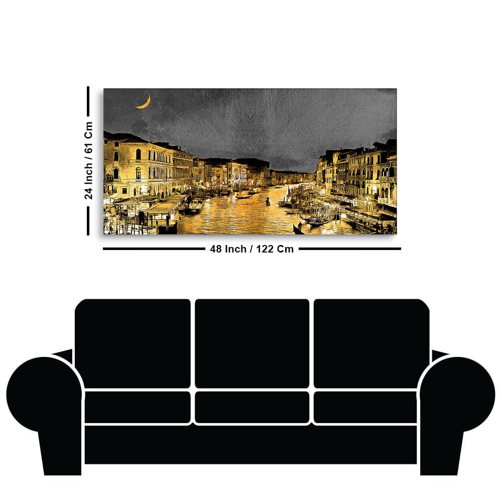 Beautiful Venice City at Night Canvas Wall Painting - Decor Smart