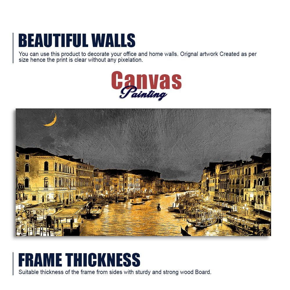 Beautiful Venice City at Night Canvas Wall Painting - Decor Smart