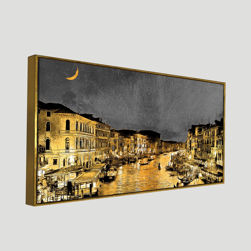 Beautiful Venice City at Night Canvas Wall Painting - Decor Smart