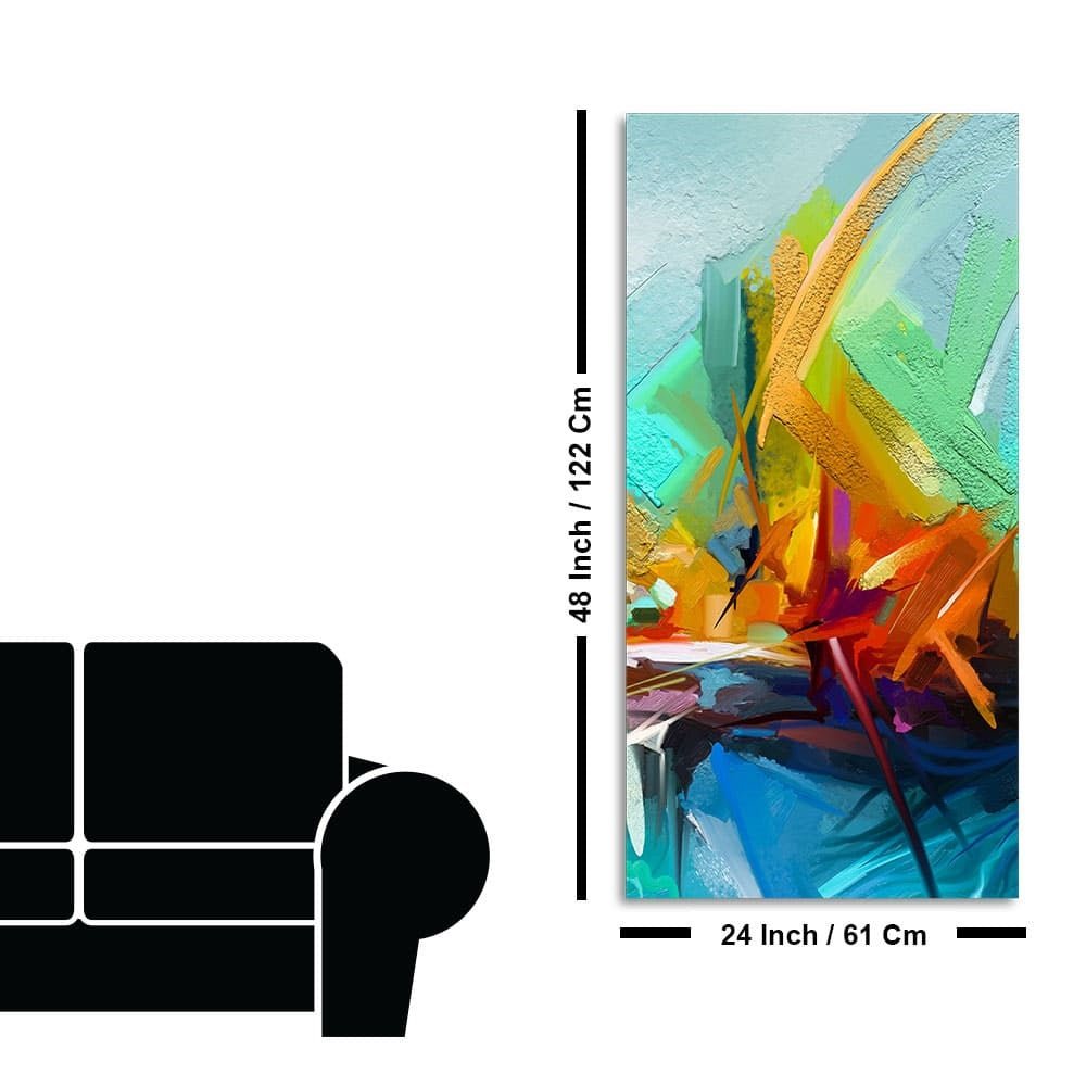Beautiful Vibrant Color Patch Abstract Canvas Wall Painting - Decor Smart