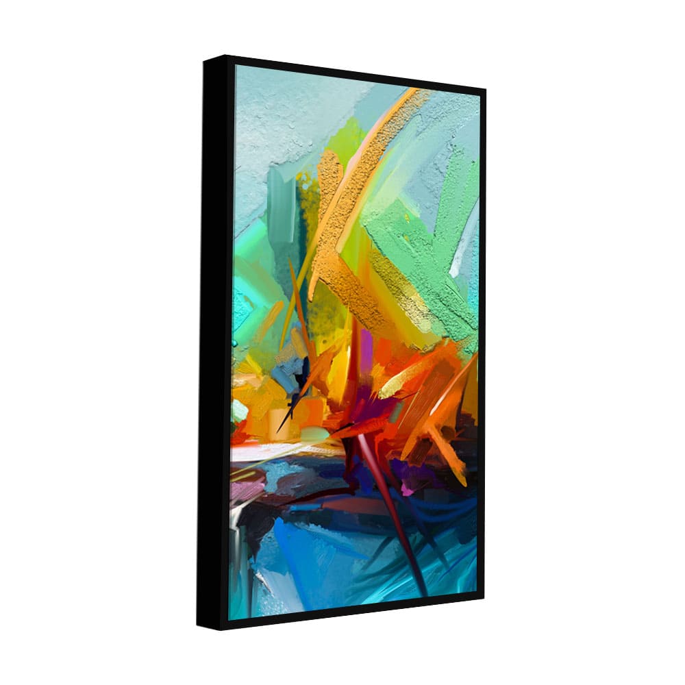 Beautiful Vibrant Color Patch Abstract Canvas Wall Painting - Decor Smart