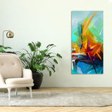 Beautiful Vibrant Color Patch Abstract Canvas Wall Painting - Decor Smart