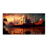 Beautiful View of Taj Mahal at Sunset Canvas Wall Painting - Decor Smart