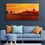 Beautiful Wall Painting of Camel Caravan Heading to Taj Mahal - Decor Smart