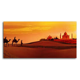Beautiful Wall Painting of Camel Caravan Heading to Taj Mahal - Decor Smart