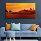 Beautiful Wall Painting of Camel Caravan Heading to Taj Mahal