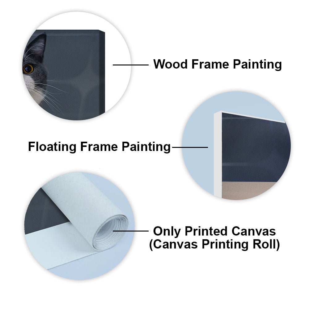 Cat Peeping Over Ledge Wall Painting – Cute Cat Canvas- Decor Smart