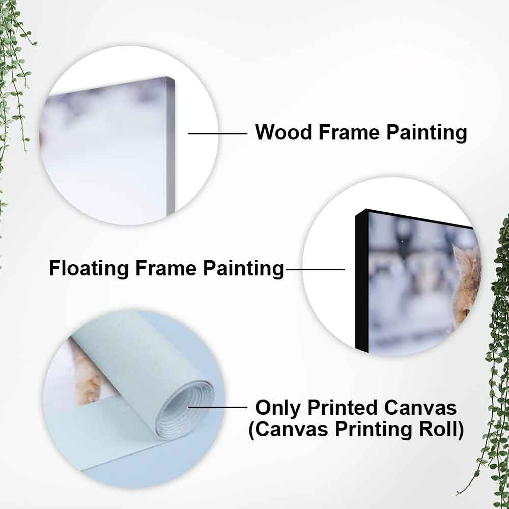 Beautiful Wall Painting of Cat Walking in Snow - Decor Smart