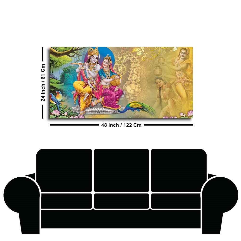 Beautiful Wall Painting of Lord Radha Krishna - Decor Smart