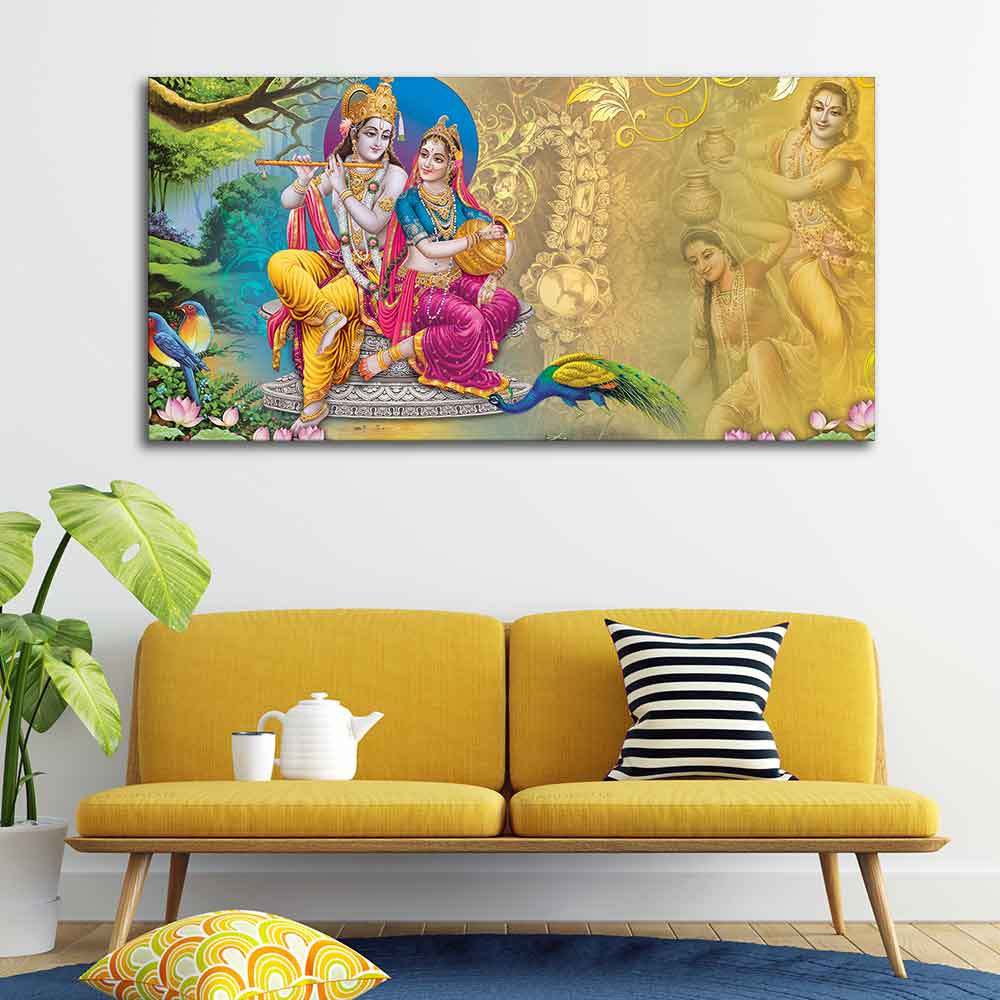 Beautiful Wall Painting of Lord Radha Krishna - Decor Smart