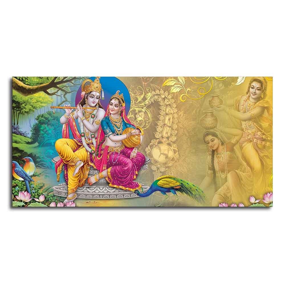 Beautiful Wall Painting of Lord Radha Krishna - Decor Smart