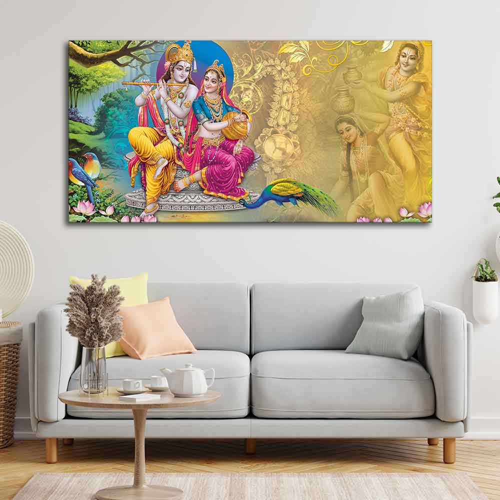 Beautiful Wall Painting of Lord Radha Krishna - Decor Smart