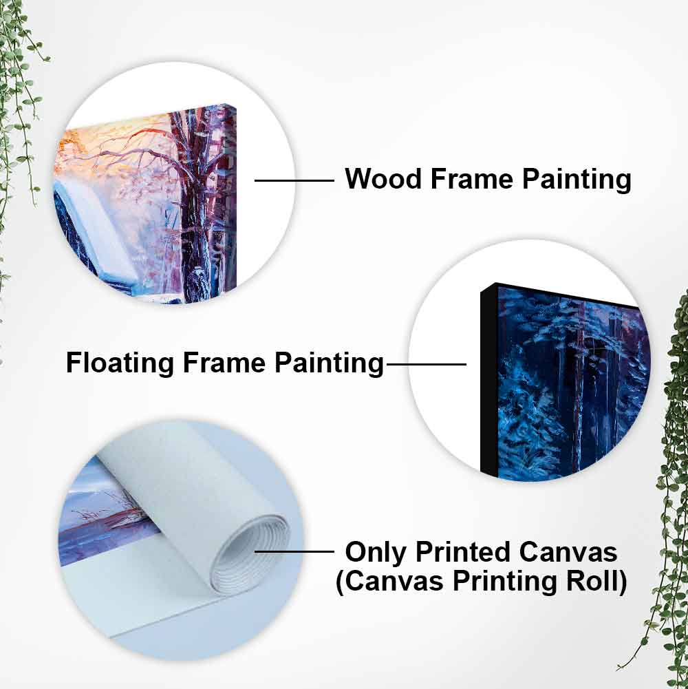 Beautiful Wall Painting of Old Hut in the Winter Forest - Decor Smart