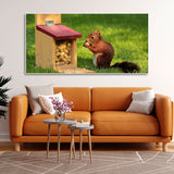 Beautiful Wall Painting of Squirrel Eating Food - Decor Smart