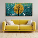 Beautiful White Horses in Forest Premium Wall Painting - Decor Smart