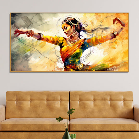 Beautiful Woman Dancing in Traditional Style Canvas Wall Painitng - Decor Smart