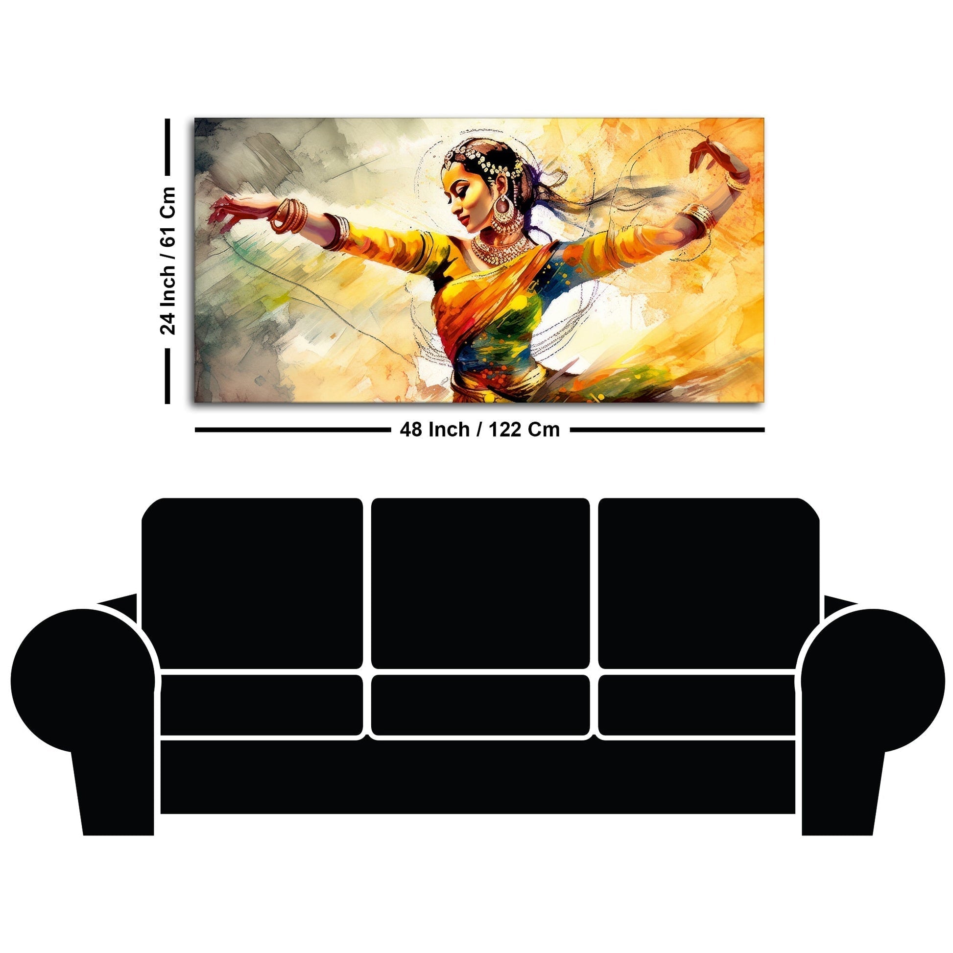 Beautiful Woman Dancing in Traditional Style Canvas Wall Painitng - Decor Smart