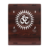 Beautiful Wooden Pooja Stand for Home Pooja Mandir for Wall Mounted with LED Spot Light - Decor Smart
