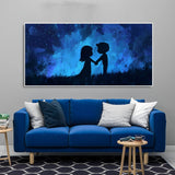 Beautiful Young Couple in Love Holding Hands Canvas Wall Painting - Decor Smart