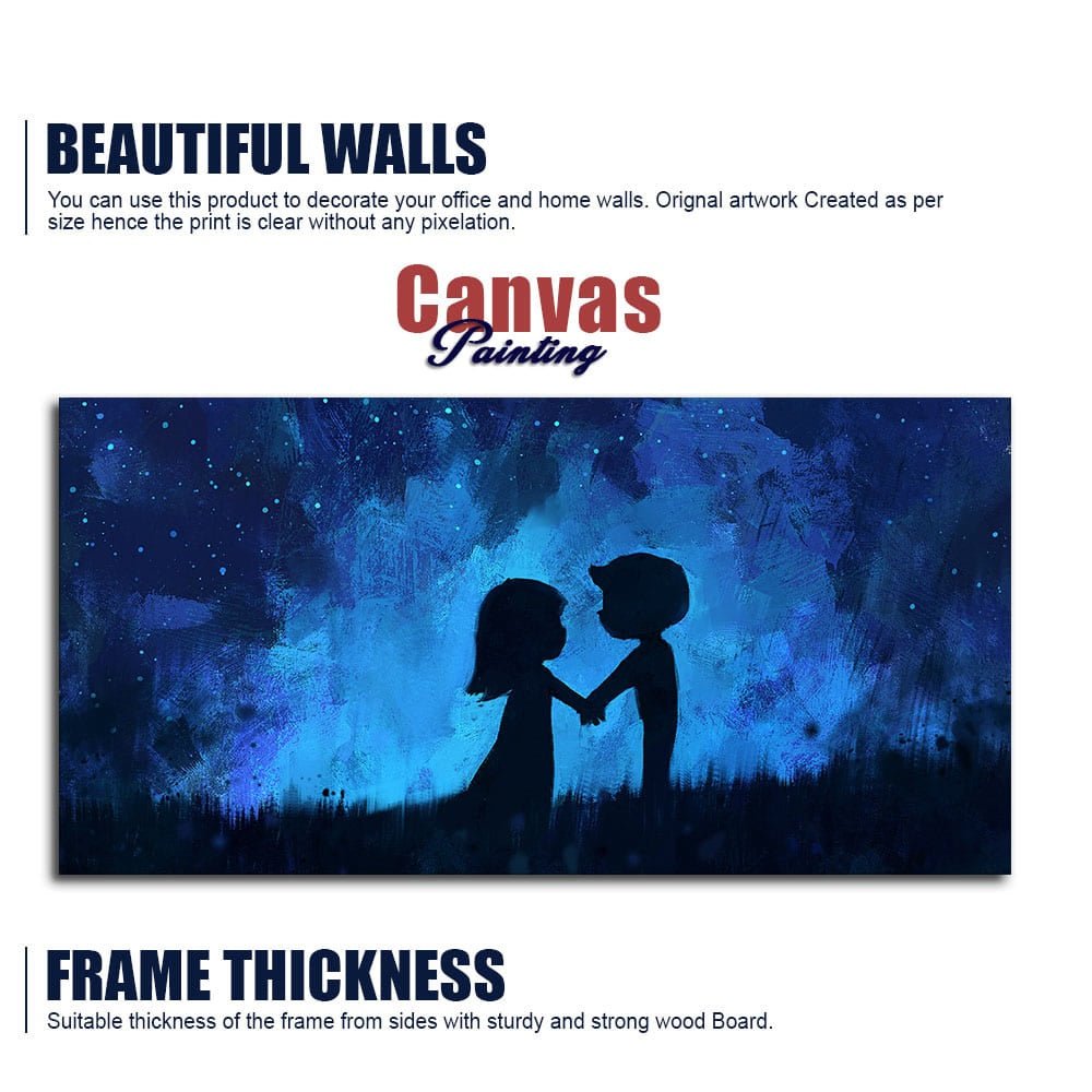 Beautiful Young Couple in Love Holding Hands Canvas Wall Painting - Decor Smart