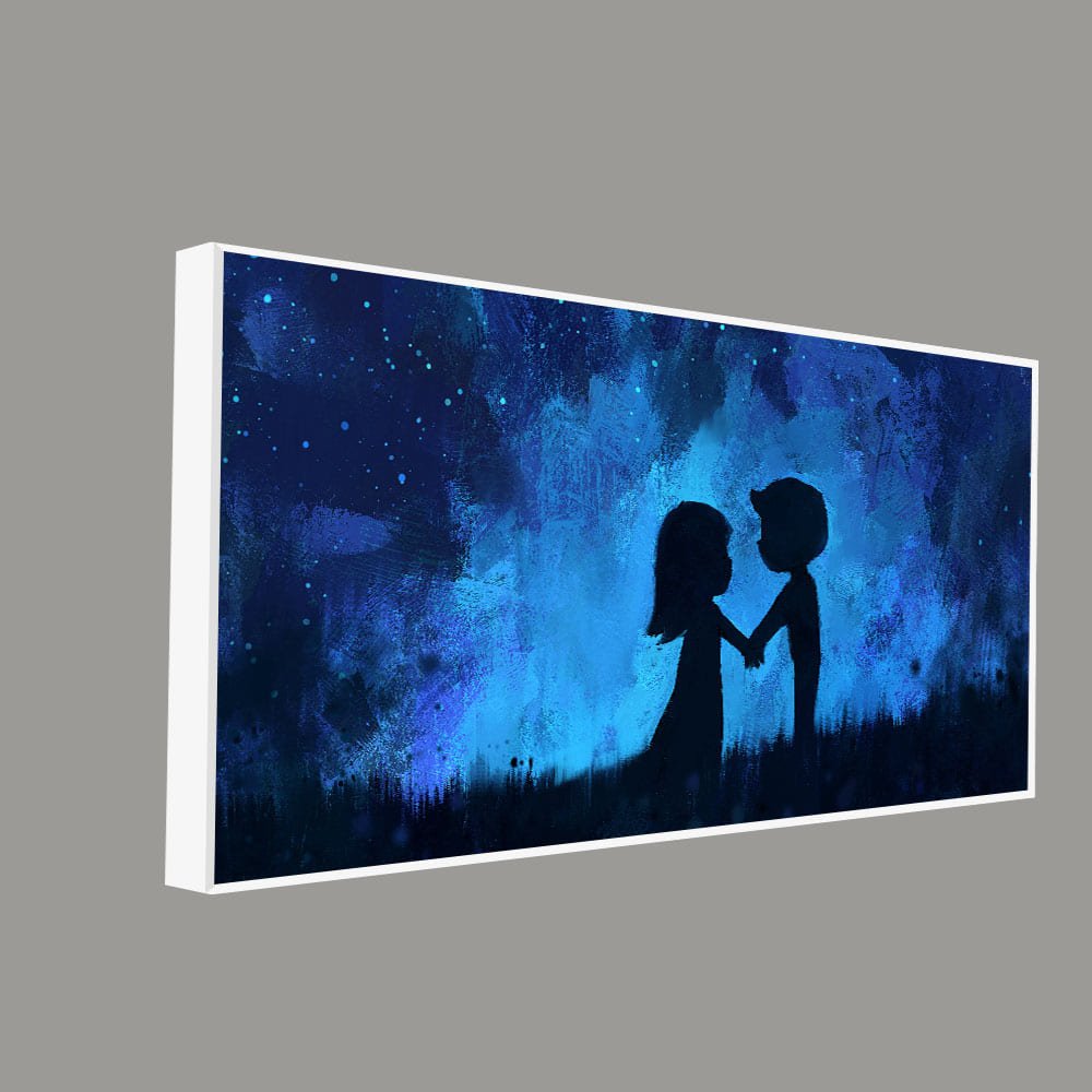 Beautiful Young Couple in Love Holding Hands Canvas Wall Painting - Decor Smart
