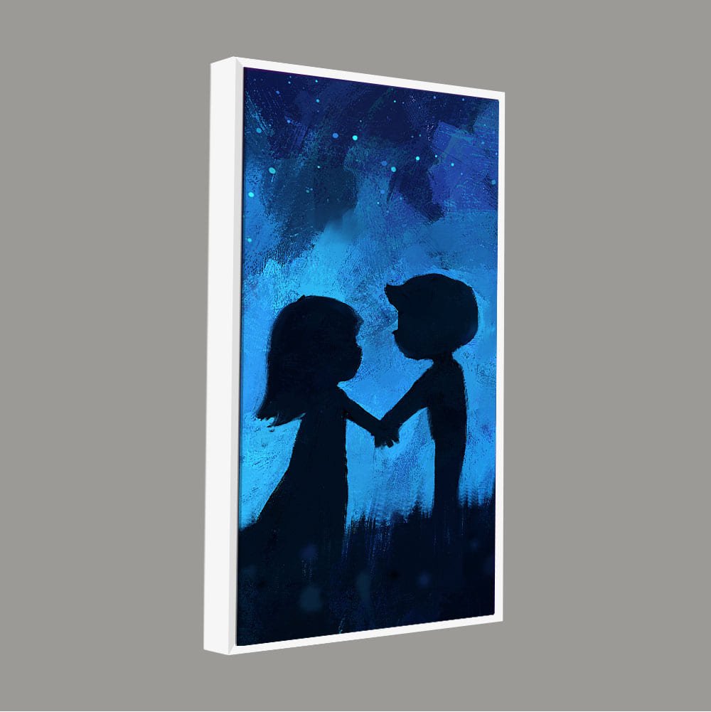 Beautiful Young Couple in Love Holding Hands Premium Canvas Wall Painting - Decor Smart