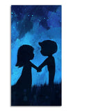 Beautiful Young Couple in Love Holding Hands Premium Canvas Wall Painting - Decor Smart