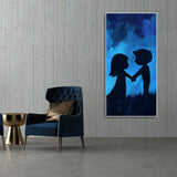 Beautiful Young Couple in Love Holding Hands Premium Canvas Wall Painting - Decor Smart