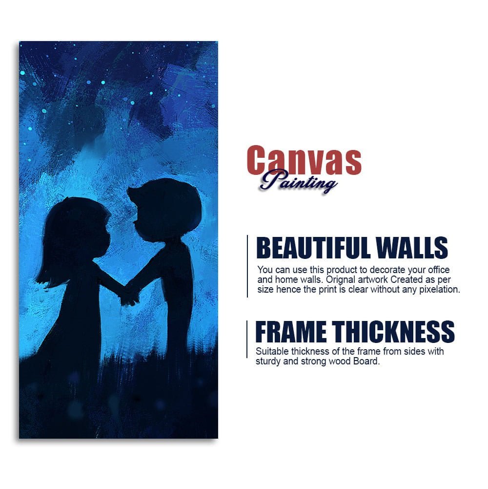 Beautiful Young Couple in Love Holding Hands Premium Canvas Wall Painting - Decor Smart