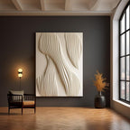 Beige Flow Vertical Wave Texture 3D Wall Art Home Decor