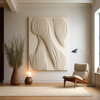 Beige Flow Vertical Wave Texture 3D Wall Art Home Decor