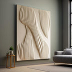 Beige Flow Vertical Wave Texture 3D Wall Art Home Decor