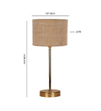 Beige Textured Cotton Metal Golden Finish Table Lamp