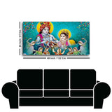 Big Panoramic Radha Krishna Canvas Wall Painting - Decor Smart