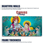 Big Panoramic Radha Krishna Canvas Wall Painting - Decor Smart