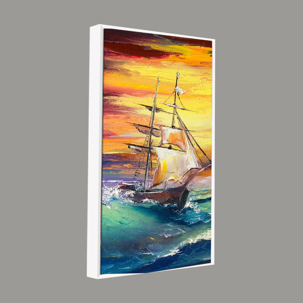 Big Panoramic Sailing Ship Canvas Wall Painting - Decor Smart