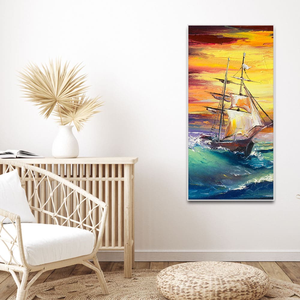 Big Panoramic Sailing Ship Canvas Wall Painting - Decor Smart