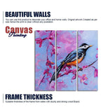 Bird with Nature Abstract design 3 Pieces Wall Painting - Decor Smart