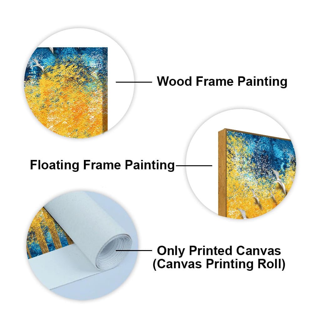Birds Flying Over Golden Trees Forest Wall Painting - Decor Smart