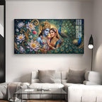 Shri Radhe Krishna Bhagwan Premium Acrylic Horizontal Wall Art