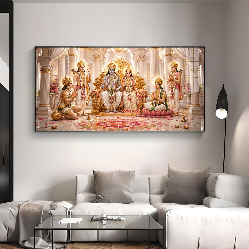 Lord Ram Darbar Premium Acrylic Horizontal Wall Art