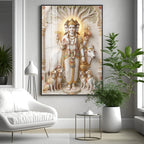 Hindu Deity Dattatreya Ji Premium Acrylic Vertical Wall Art