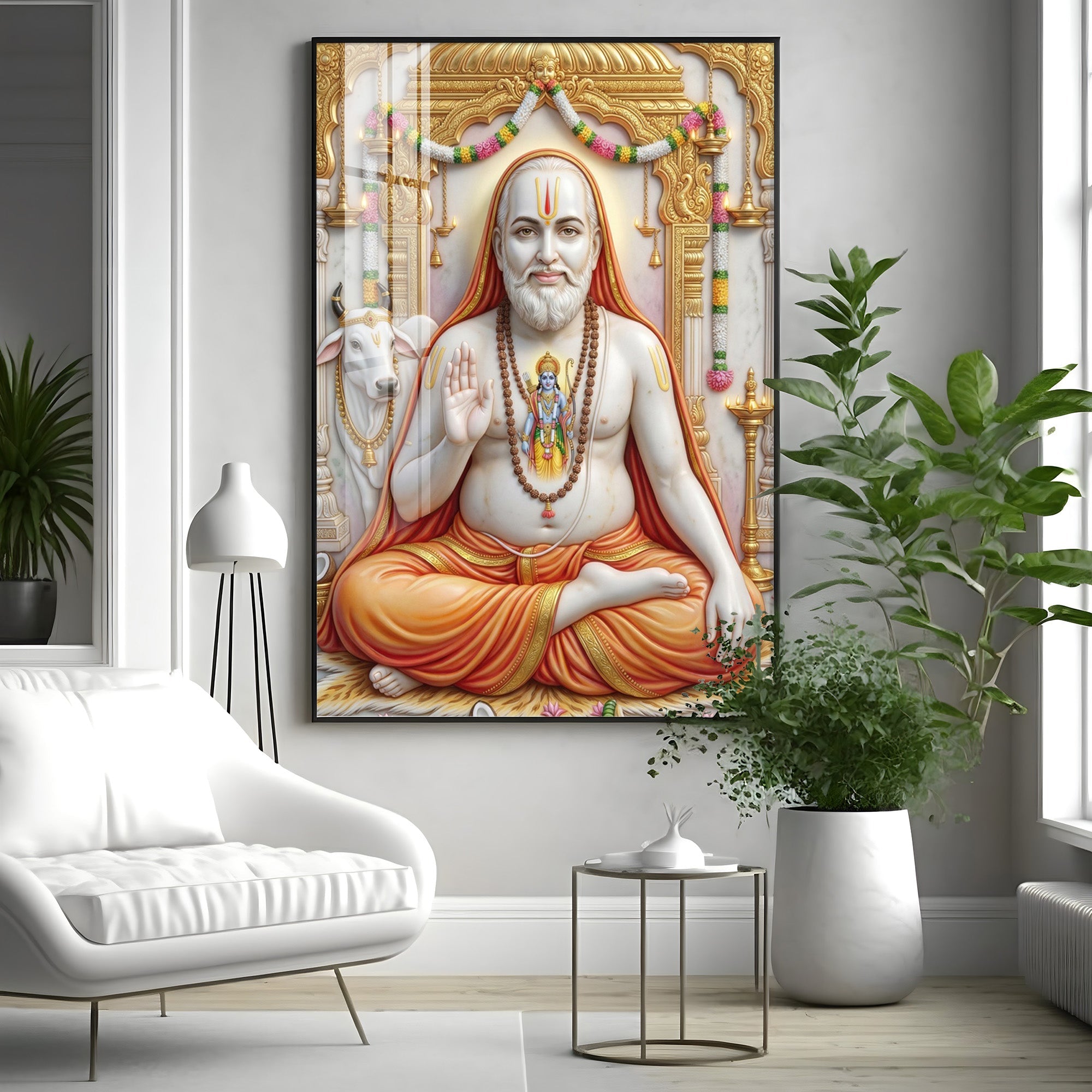 Guru Raghavendra Swamy Premium Acrylic Vertical Wall Art