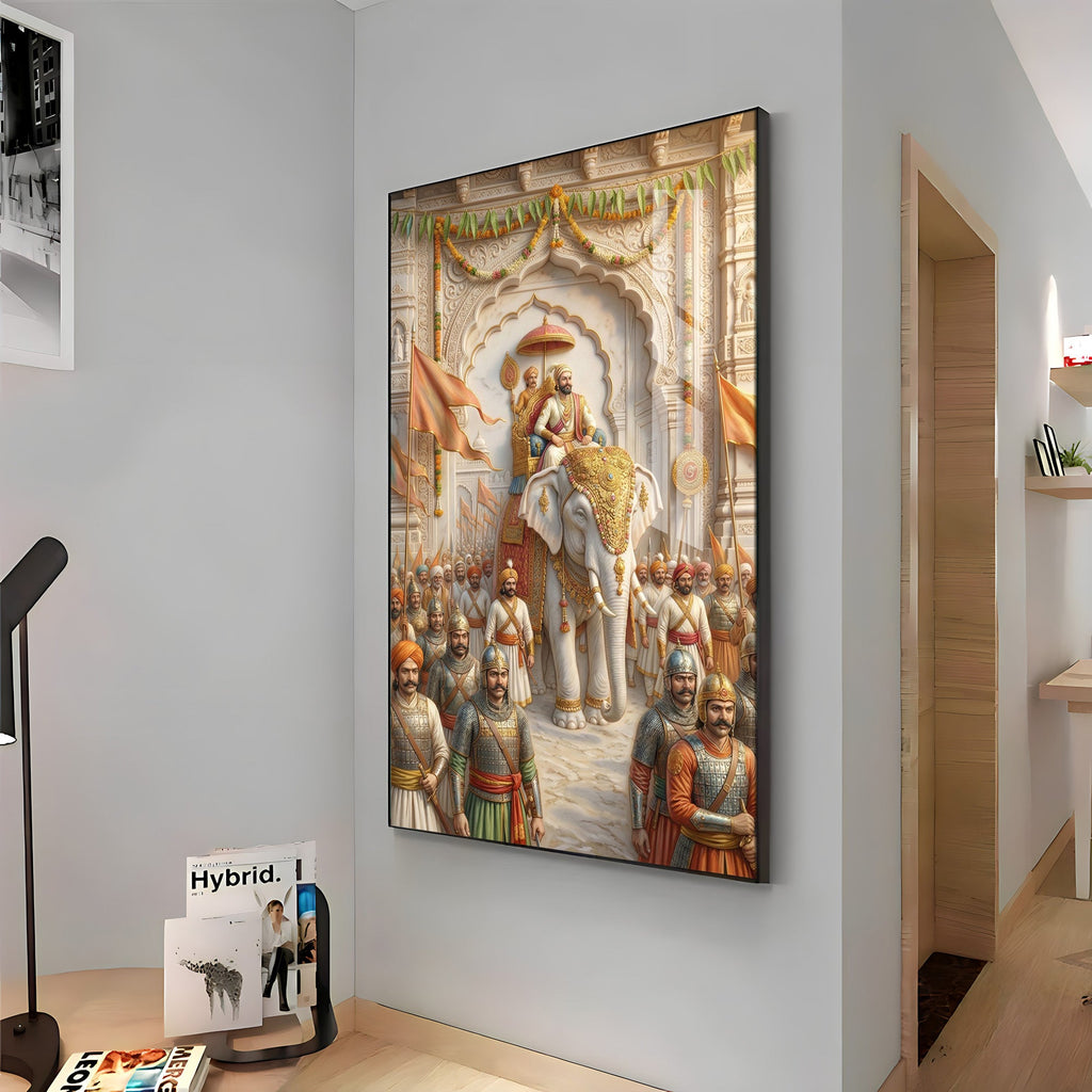Coronation Of Chhatrapati Shivaji Maharaj Premium Acrylic Vertical Wall Art
