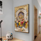 Lakshmi Narasimha Bhagwan Premium Acrylic Vertical Wall Art