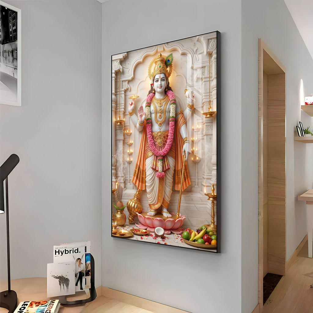 Vishnu Avatar Krishna Premium Acrylic Vertical Wall Art