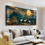 Cranes In Moonlight Premium Acrylic Horizontal Wall Art
